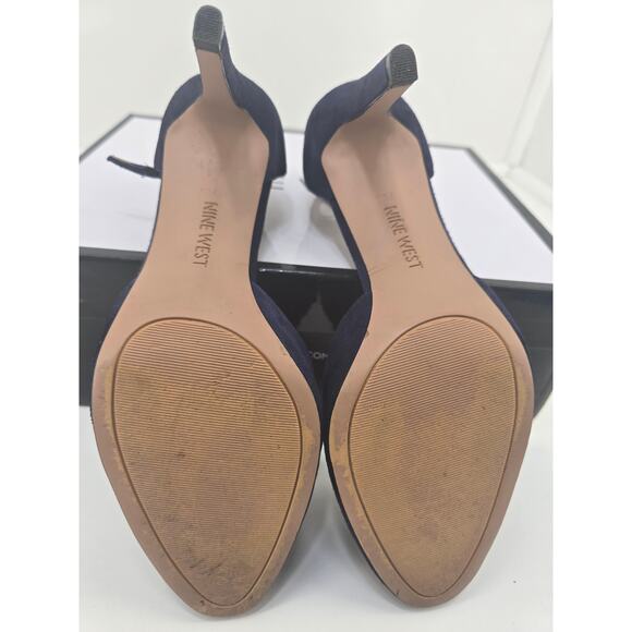 Nine West Nina Su Navy Suede Pumps Size 7.5 Medium With Box - Picture 8 of 8